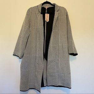 Philosophy Houndstooth open front long blazer
